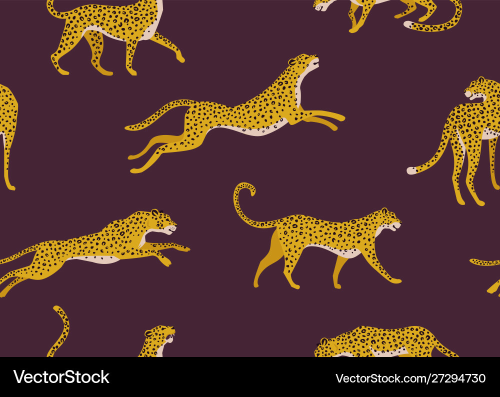 Leopard Tropical Pattern Vector Image