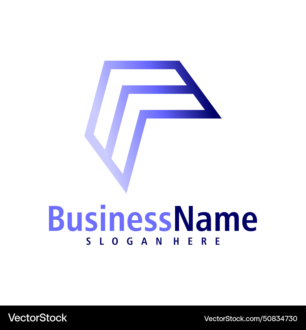 Letter f logo design creative initial Royalty Free Vector