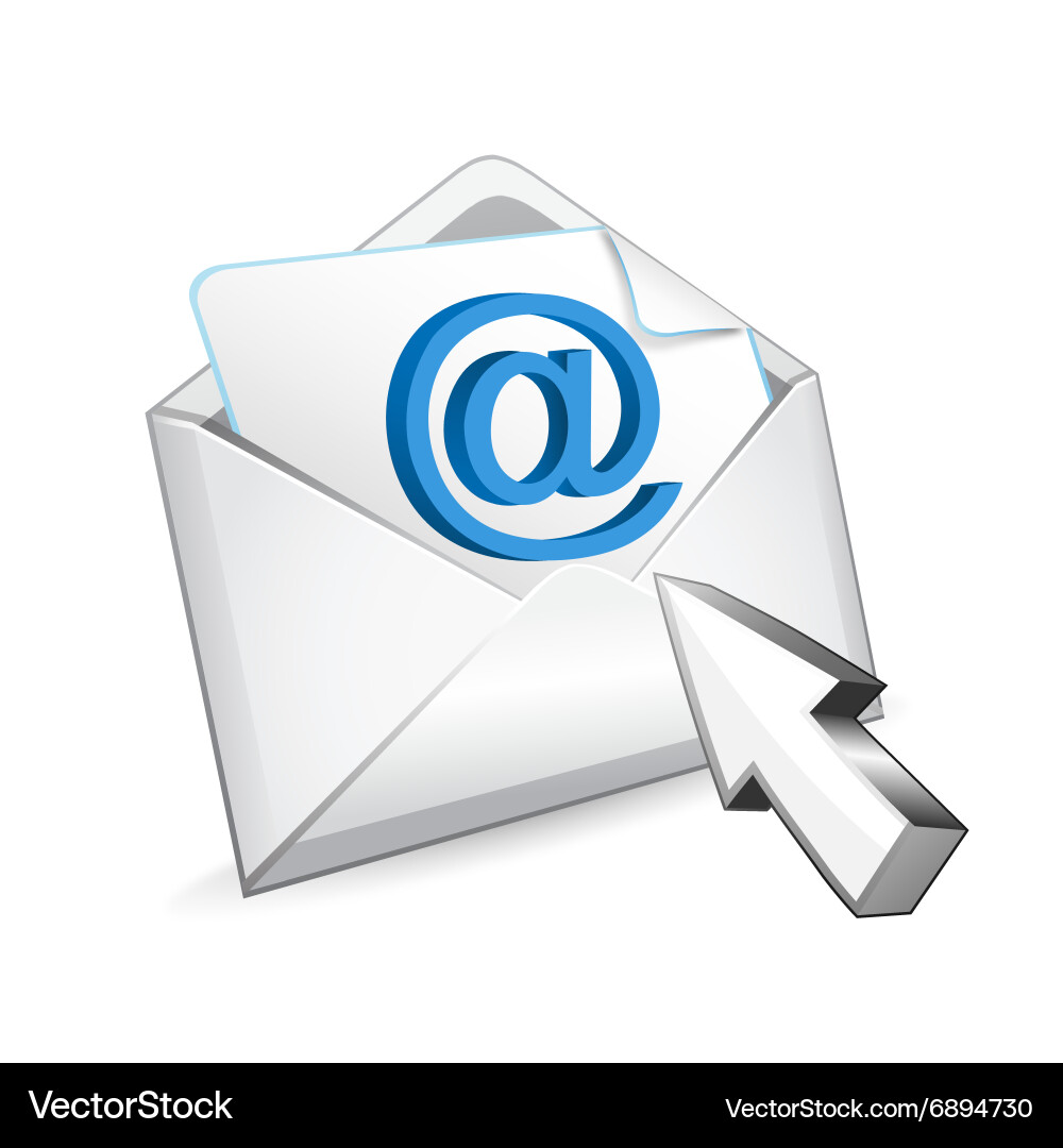 Mail with mouse cursor Vector Image