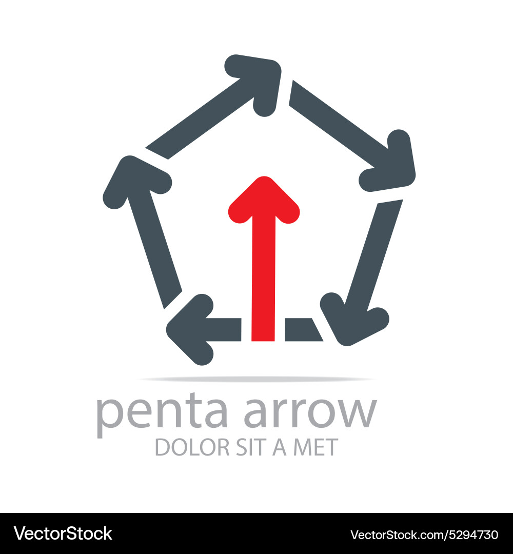 Penta arrow design element symbol icon Vector Image
