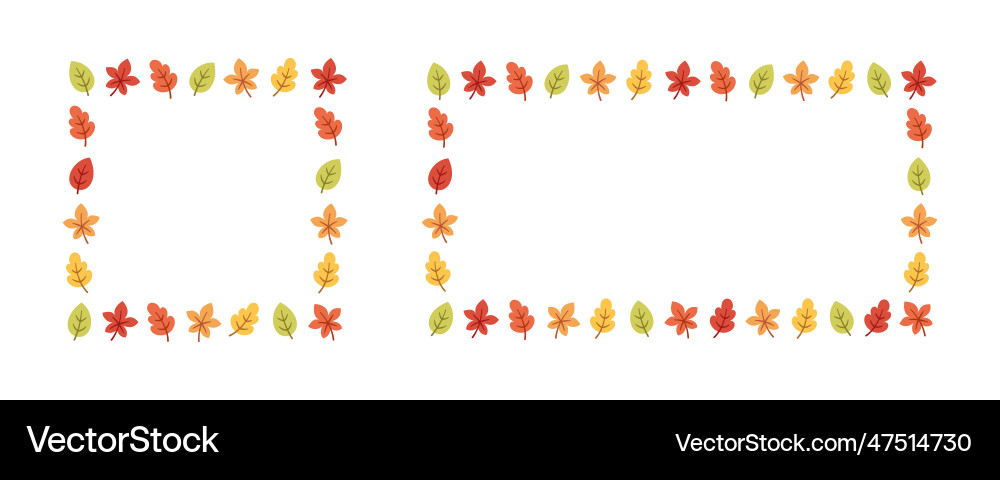 Rectangle and square autumn frame set modern Rectangle and square autumn frame set modern Vector Image