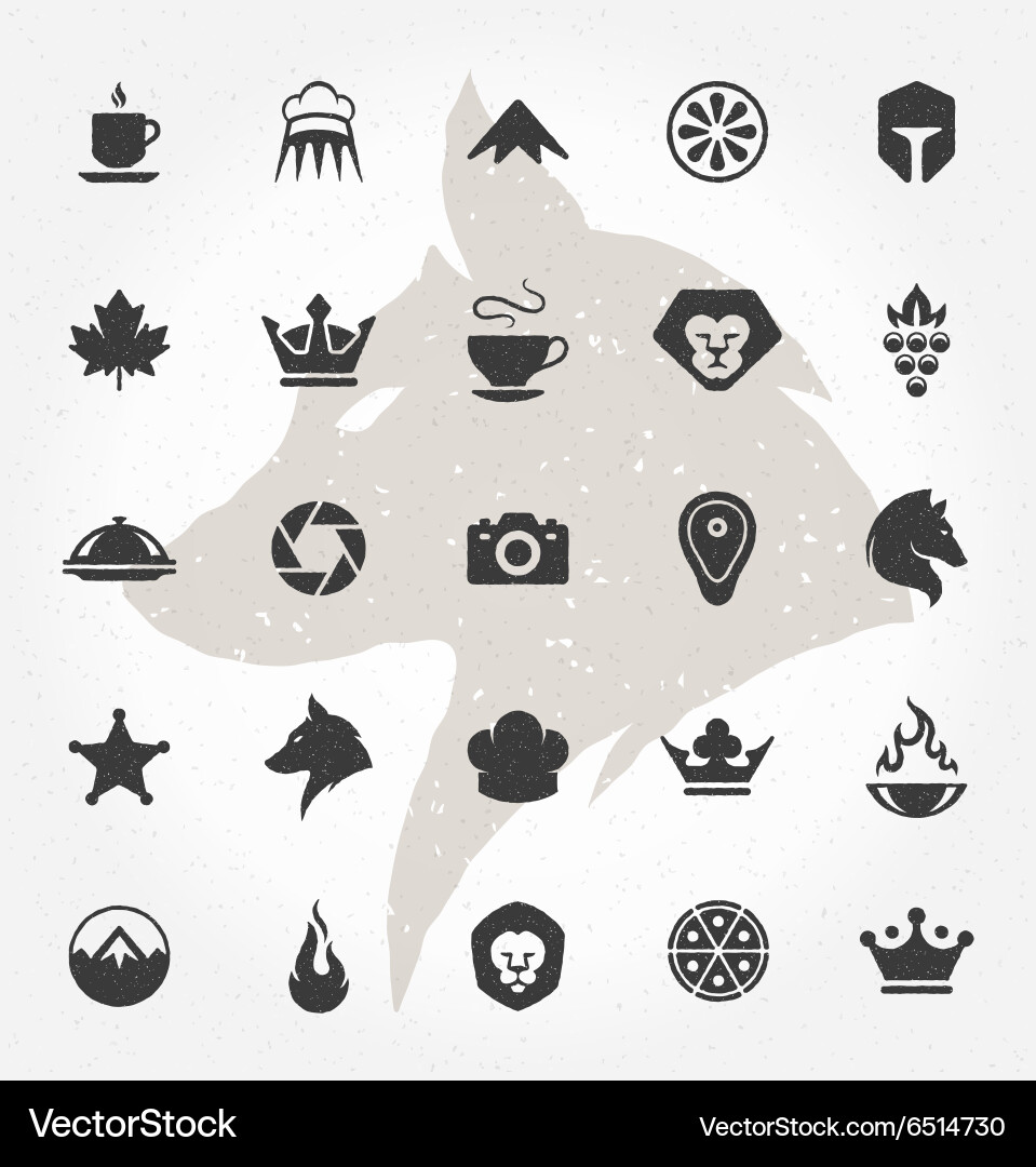 Retro hand drawn objects and icons design vector image