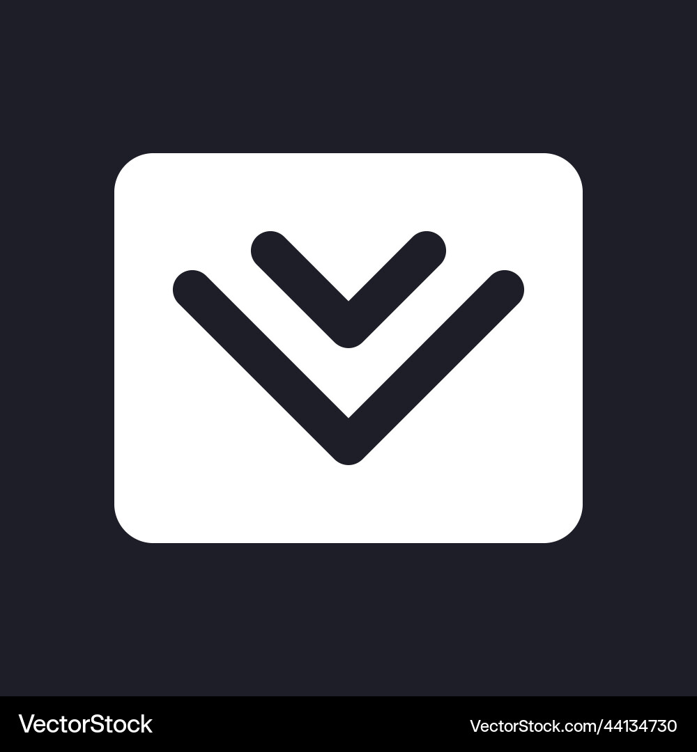 Scroll to bottom dark mode glyph ui icon Scroll to bottom dark mode glyph ui icon vector image