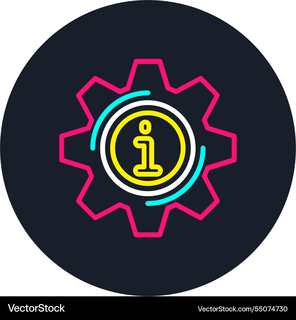 Setting line multi color icon Vector Image
