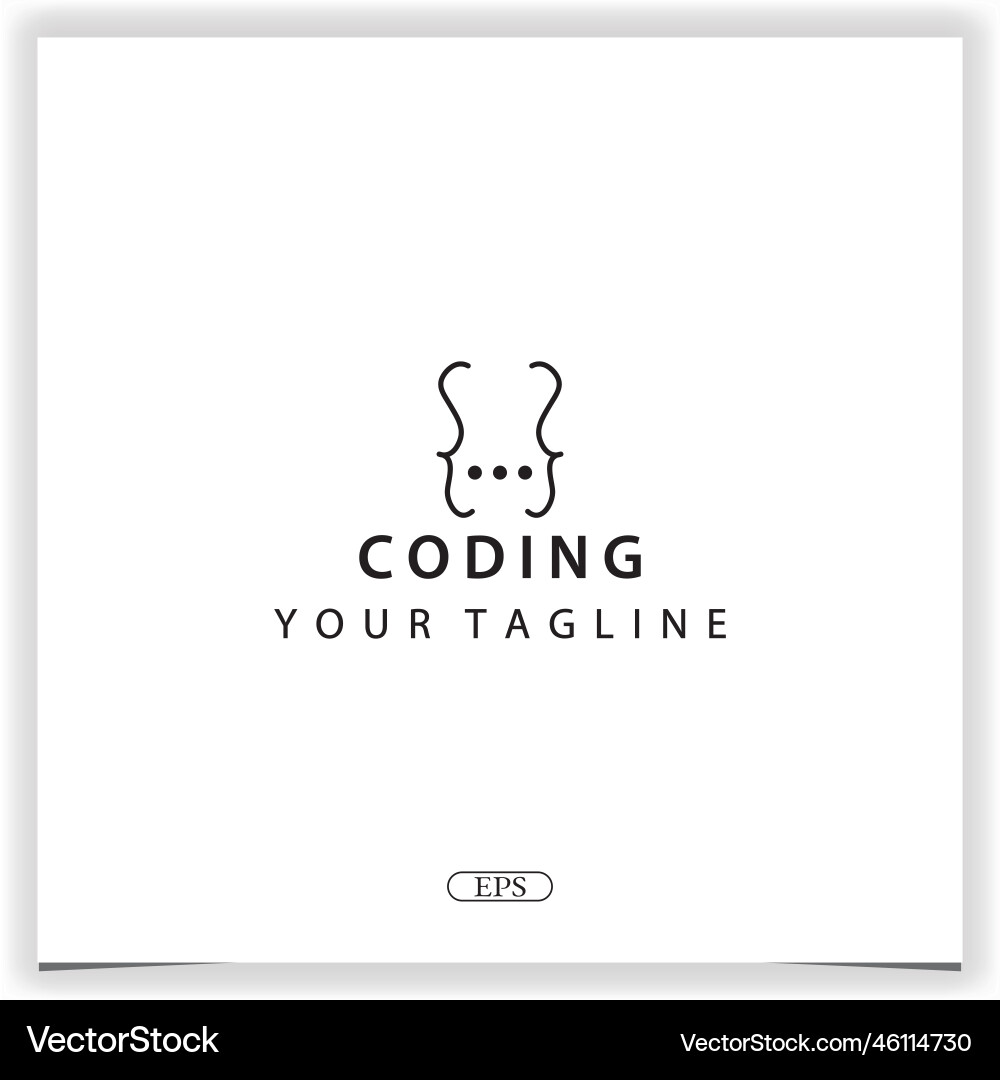 Simple coding or programmer logo premium elegant Simple coding or programmer logo premium elegant vector image