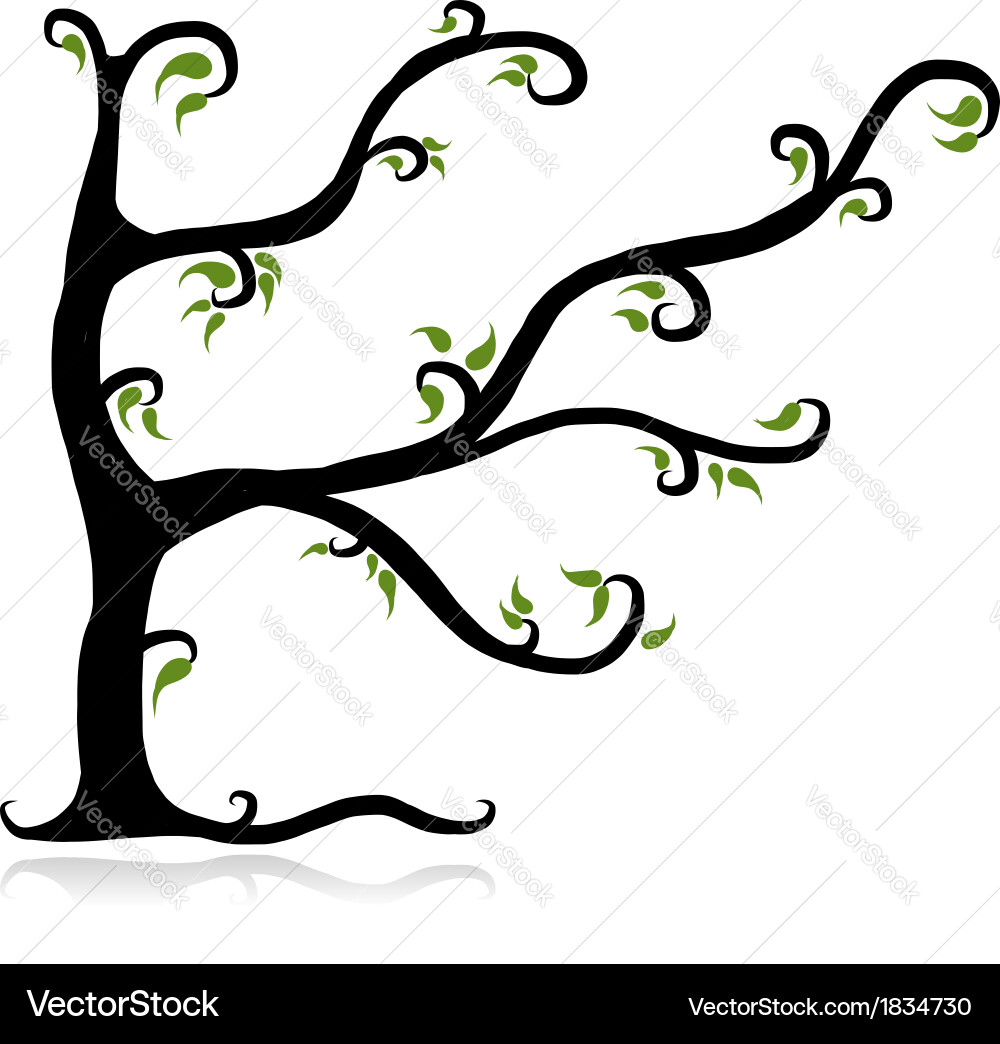 Spring tree green for your design vector image