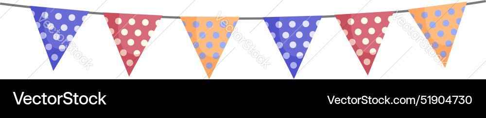 String of colorful triangle flags hanging String of colorful triangle flags hanging vector image