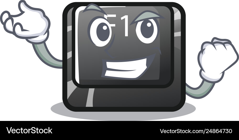 Successful f11 button in character shape Vector Image