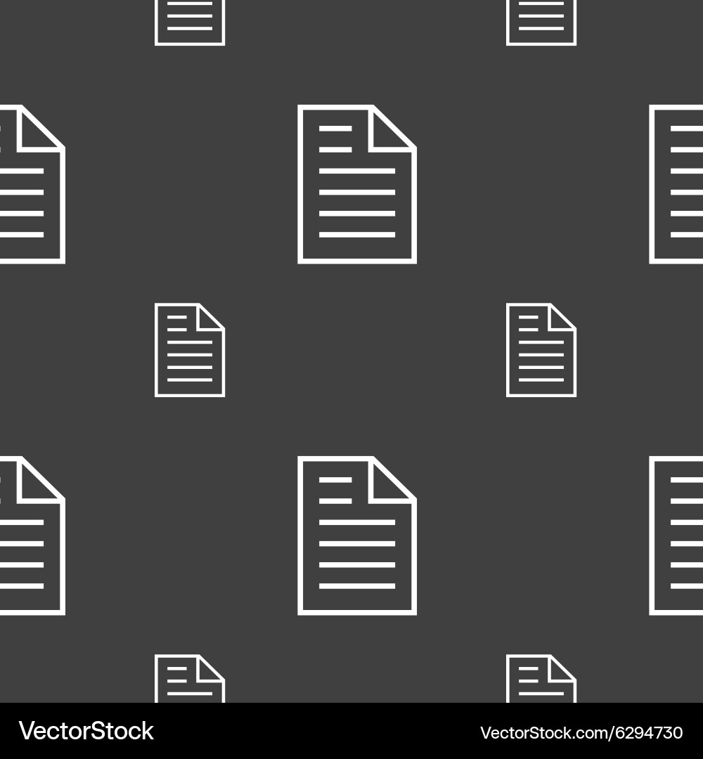 Text file sign icon document symbol seamless Vector Image