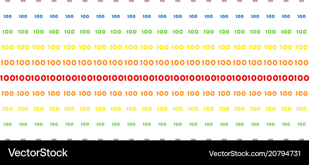 100 text shape halftone spectrum pattern Vector Image