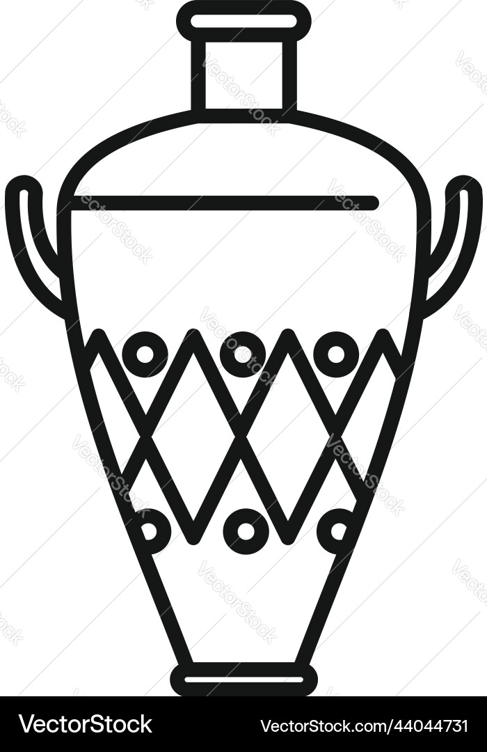 Amphora vase icon outline old pottery Amphora vase icon outline old pottery vector image