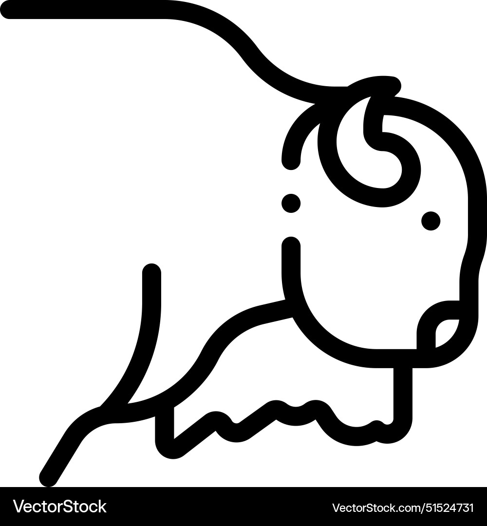 Bison icon thin linear style design isolated Bison icon thin linear style design isolated Vector Image