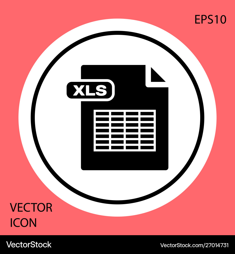 Black xls file document download button icon Black xls file document download button icon vector image