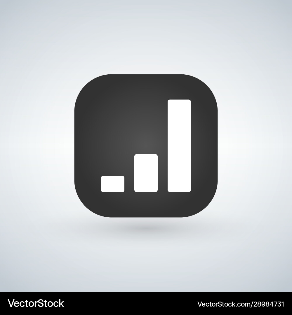 Chart simple icon over black app button report Chart simple icon over black app button report vector image
