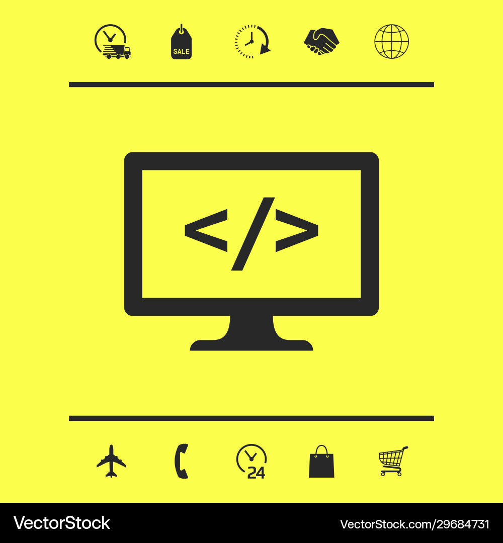 Coding symbol icon graphic elements Vector Image