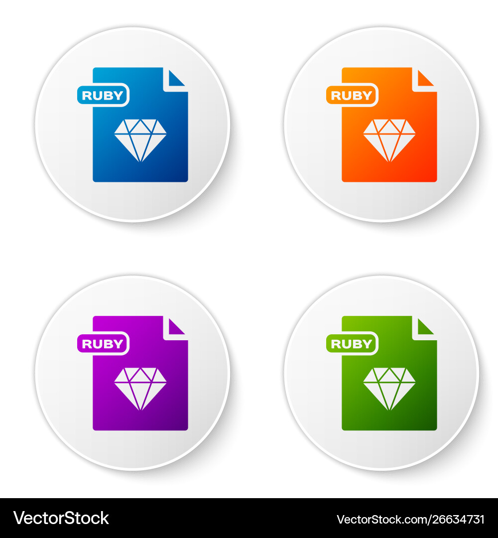 Color ruby file document download button Color ruby file document download button vector image