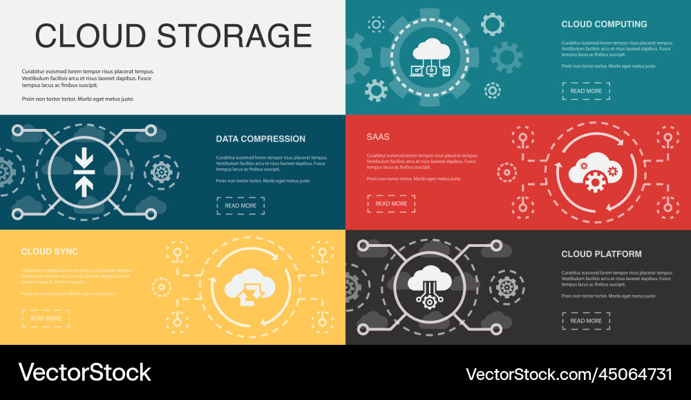Data compression cloud sync computing Vector Image