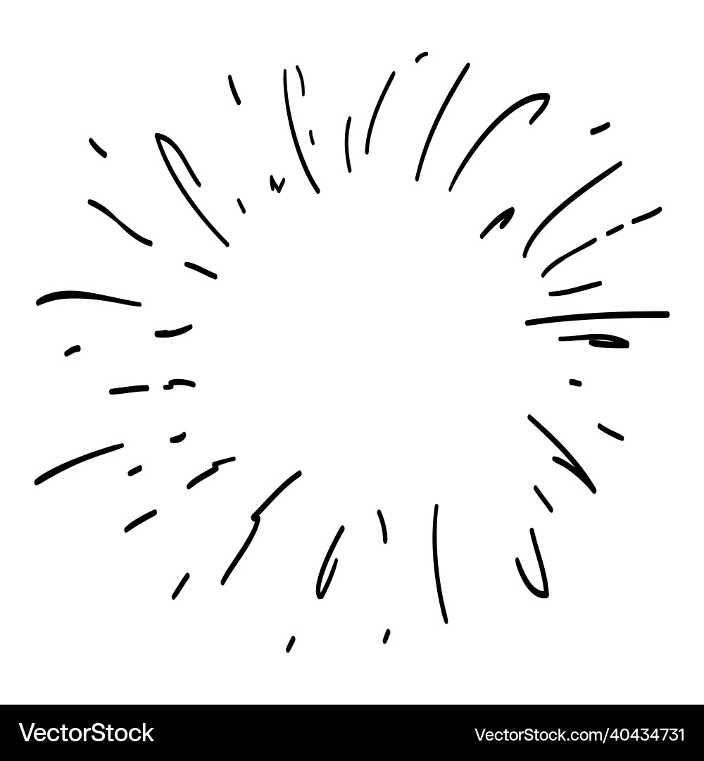 Hand drawn doodle starburst sunburst vector image