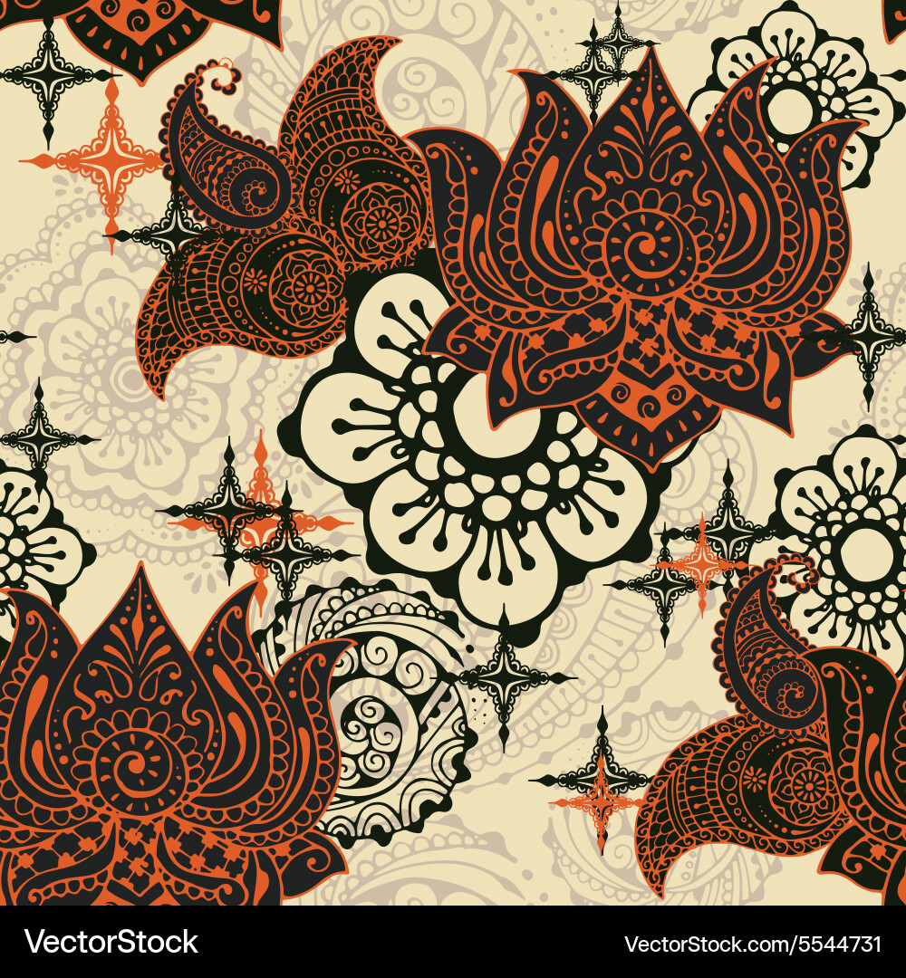 Indian Mehendi Pattern vector image