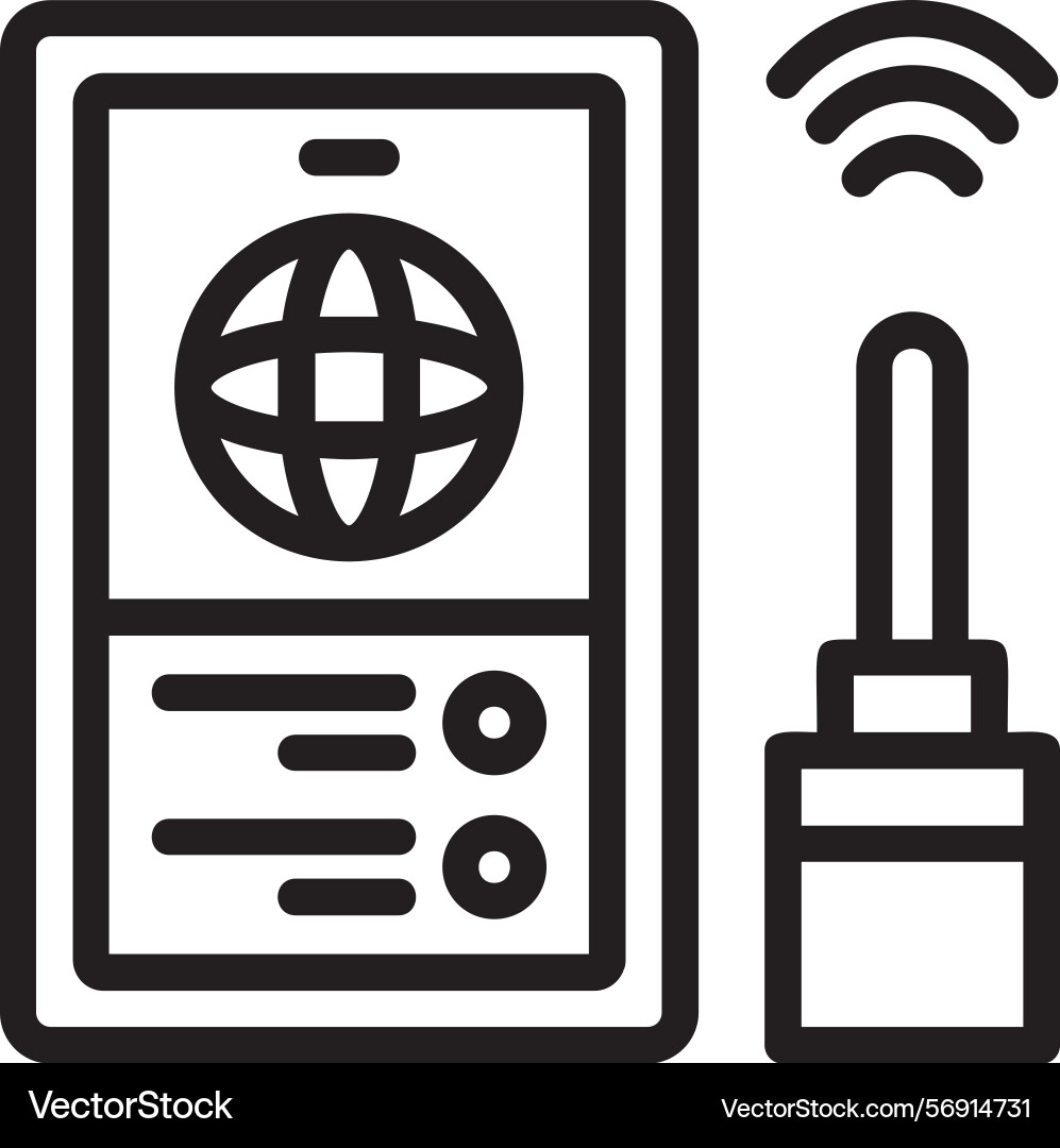 Internet signal linear style icon design vector image