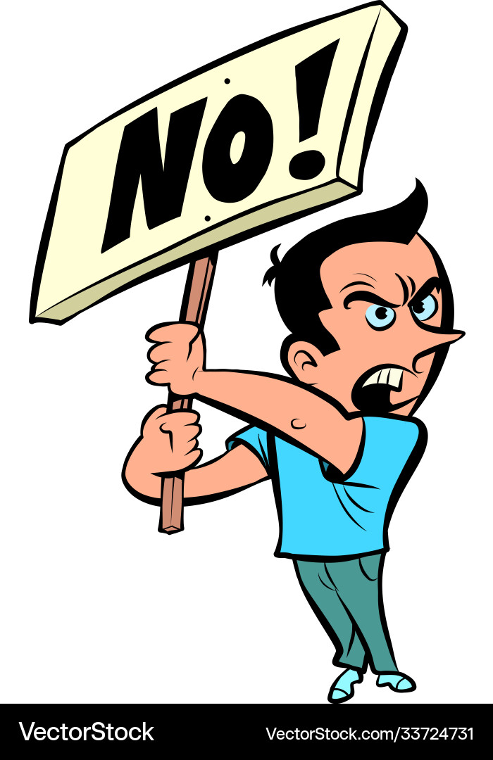 Man Protesting with a Poster vector image