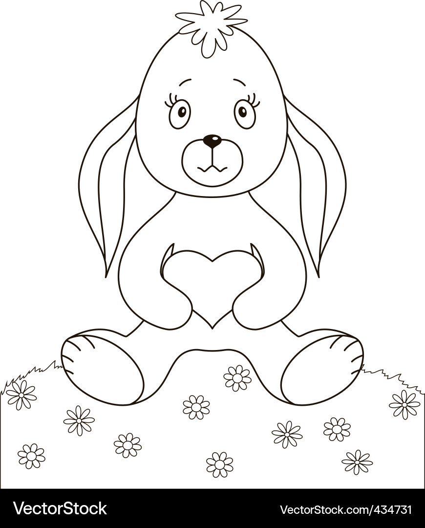 Rabbit with heart Vector Image