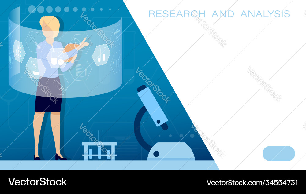 Scientist Analyzing Touchscreen Data vector image