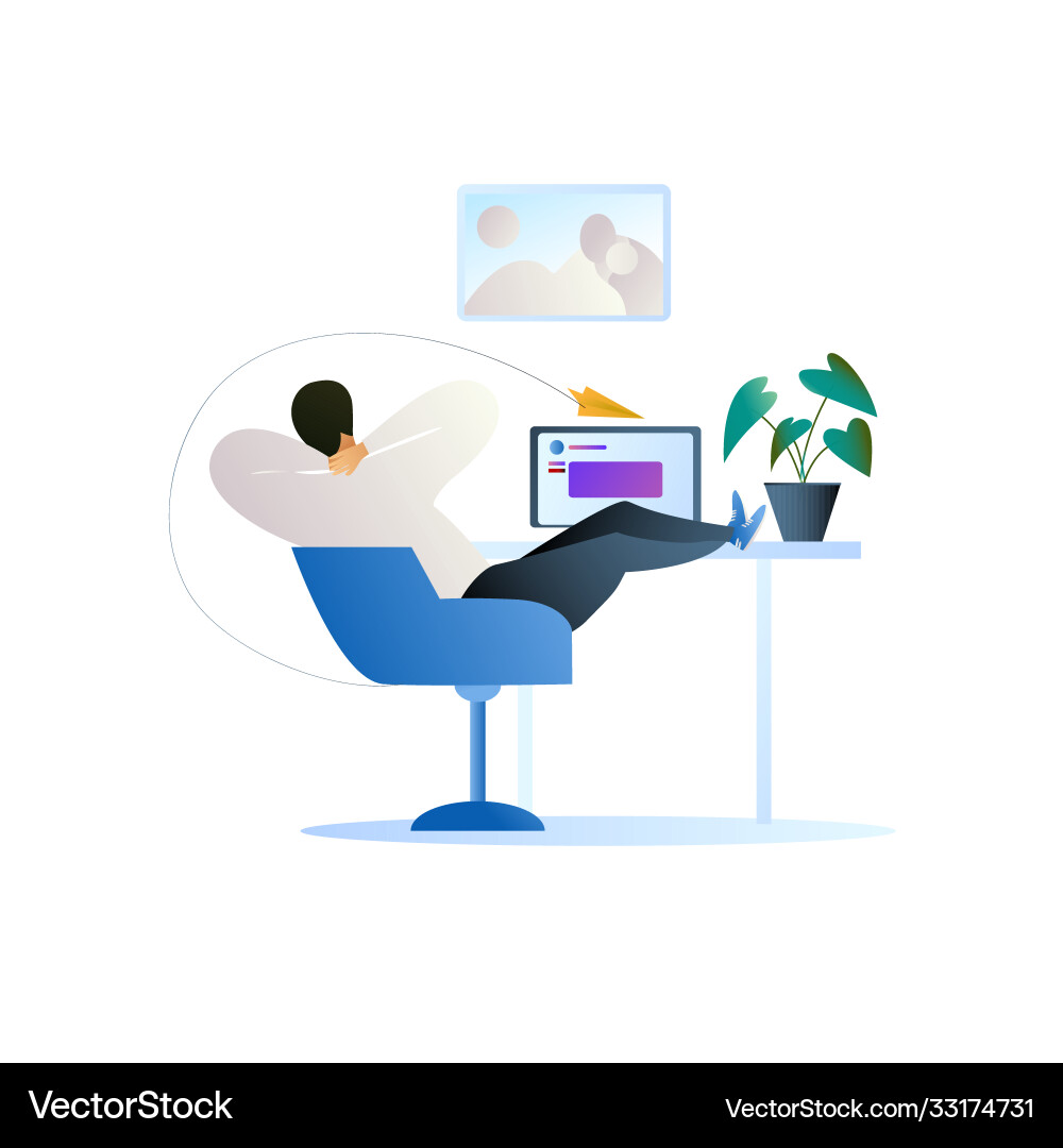 Sending email from office computer vector image