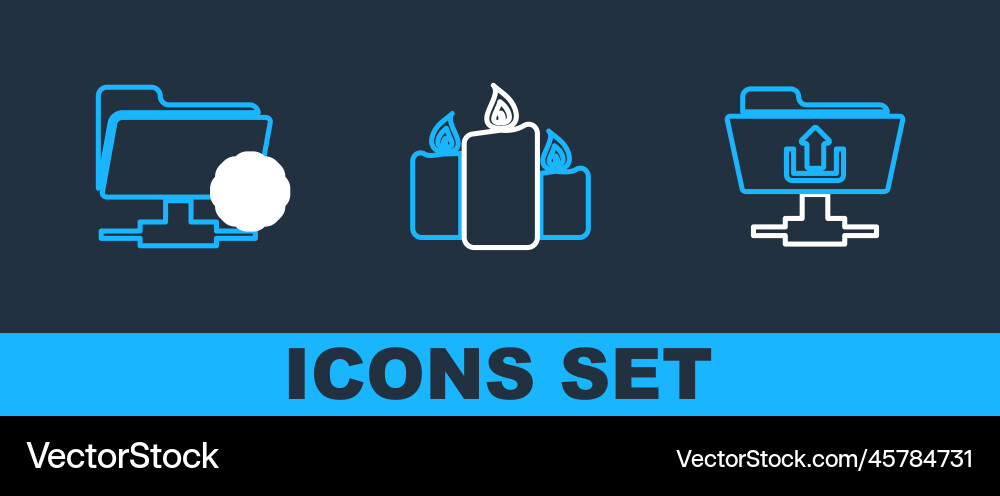 Set line ftp folder upload settings and burning Set line ftp folder upload settings and burning vector image