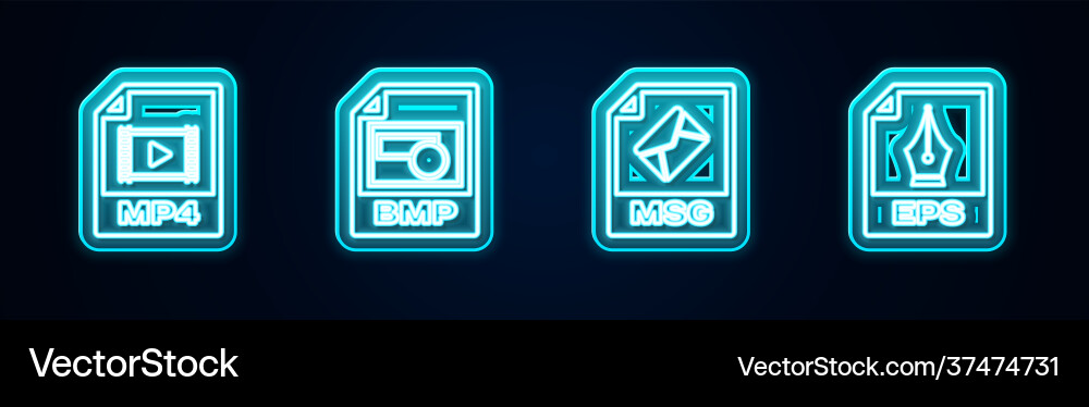 Set line mp4 file document bmp msg and eps Set line mp4 file document bmp msg and eps Vector Image