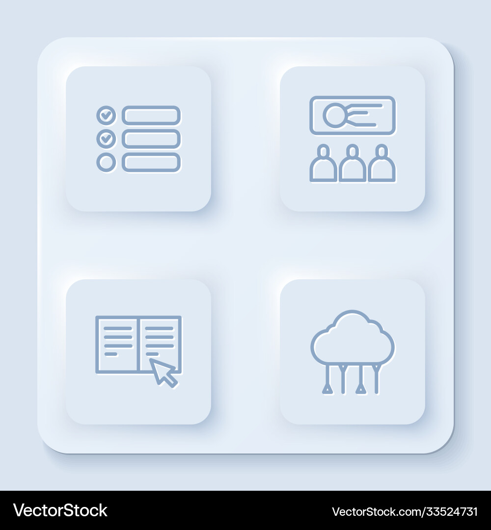 Set line task list training presentation online vector image