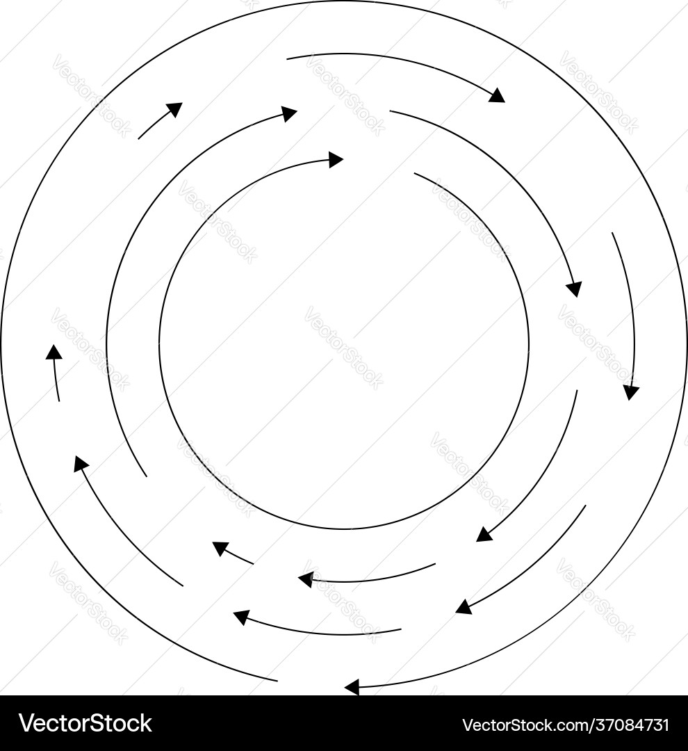 Spinning circular circle arrows element Vector Image