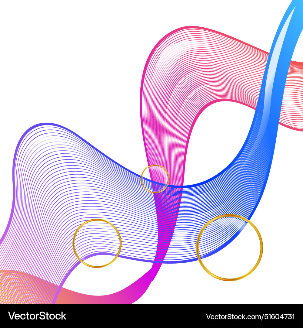 Square abstract flow of colorful dynamic waves vector image