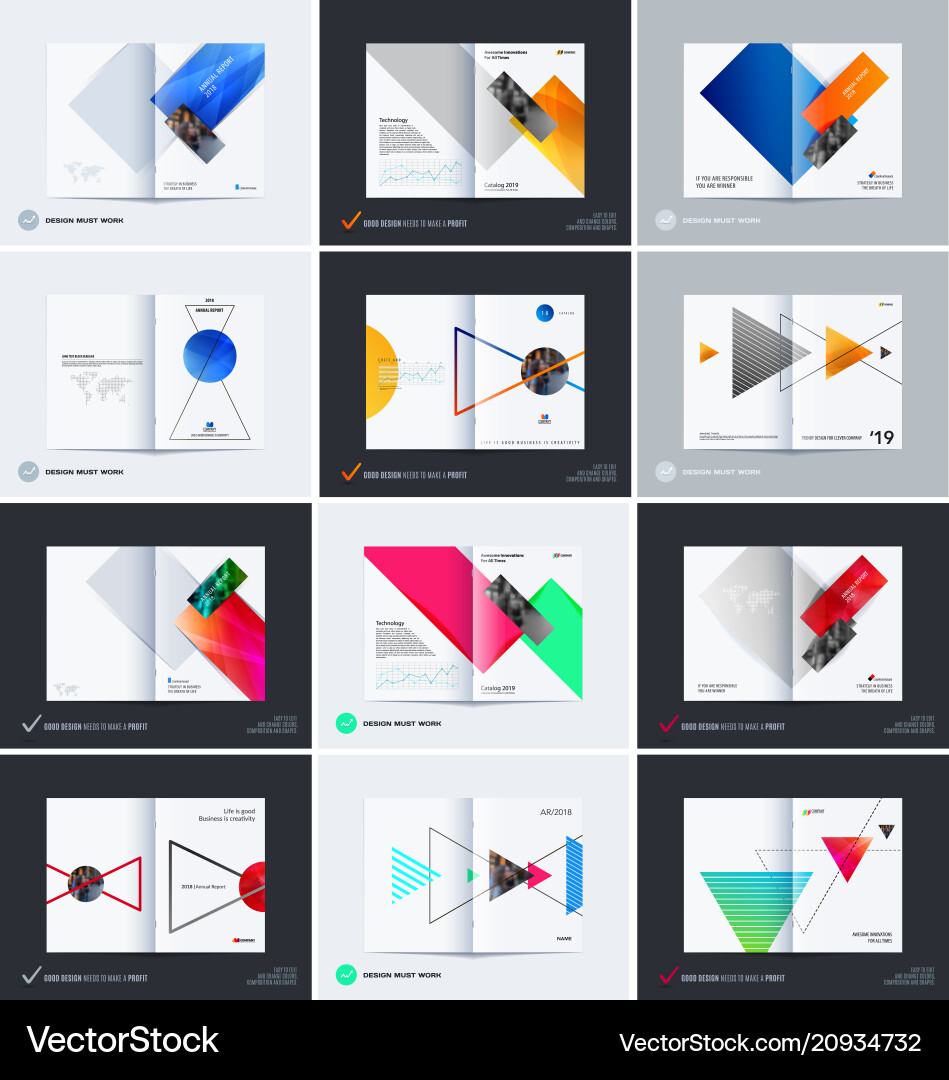 Abstract double-page brochure design rectangular Abstract double-page brochure design rectangular vector image