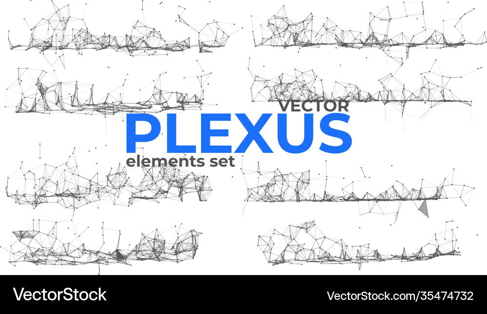 Abstract plexus design elements set Abstract plexus design elements set vector image
