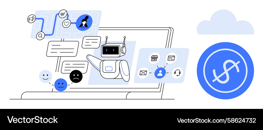 AI Assistant Chatbot Automation Vector Image