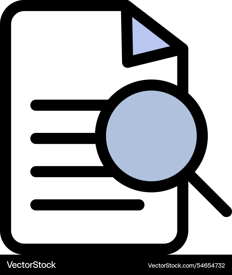 Analyzing document with written text icon symbol Analyzing document with written text icon symbol vector image