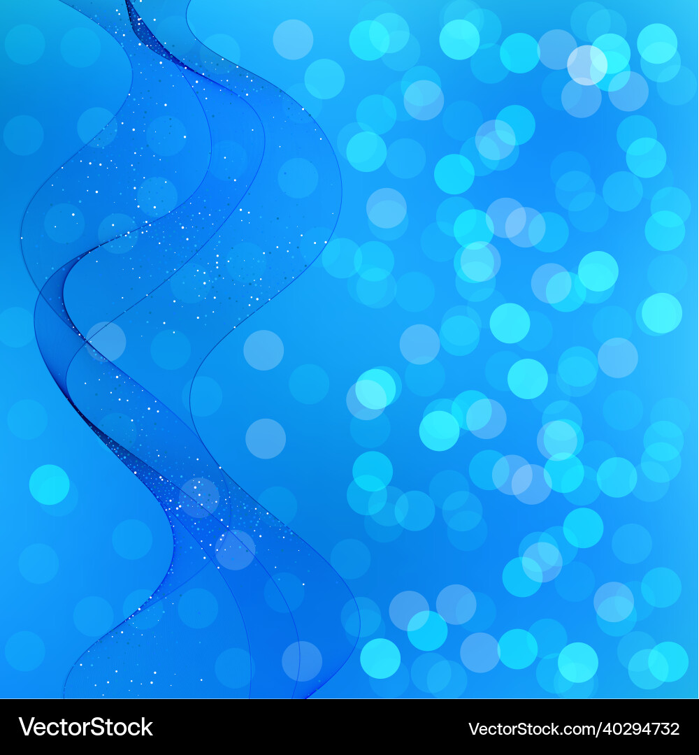 Blue bokeh background with wave modern design Blue bokeh background with wave modern design vector image