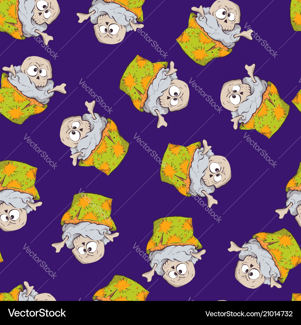 Bright seamless pattern with skull cupcakes Bright seamless pattern with skull cupcakes vector image
