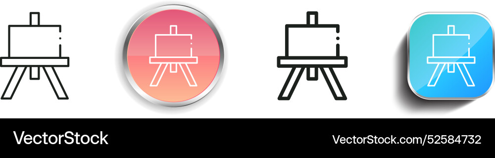 Canvas icon thin linear regular and button style Vector Image