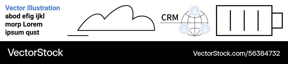 Cloud connectivity with crm integration and power Cloud connectivity with crm integration and power vector image