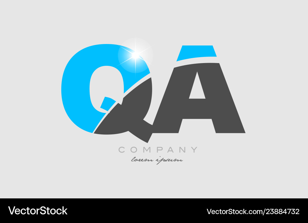 Combination letter qa q a in grey blue color Vector Image