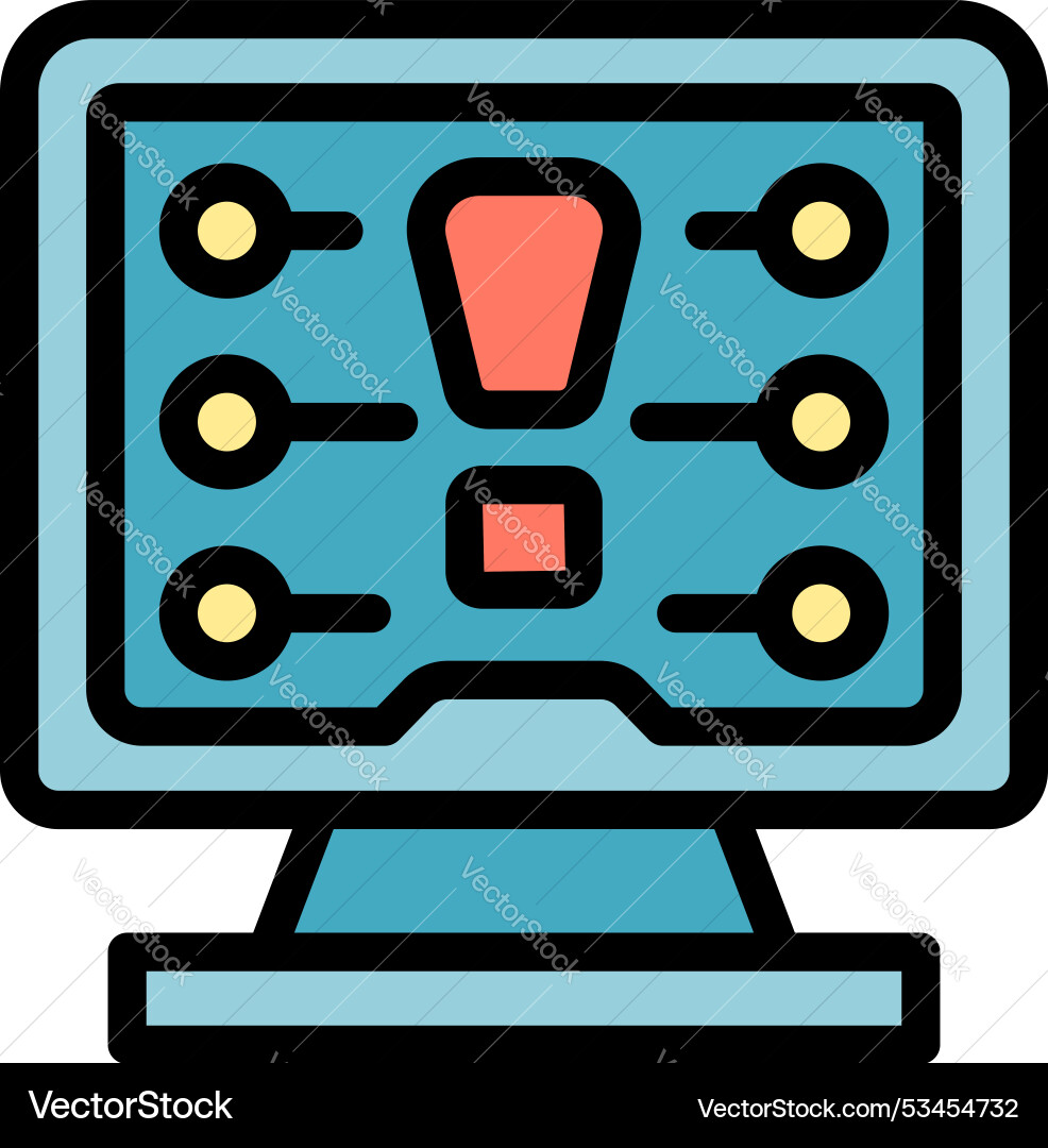 Computer showing monitoring system interface Vector Image