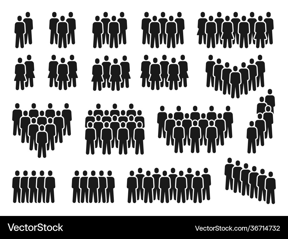 Crowd of People Icons - Gruppe Vektorbild