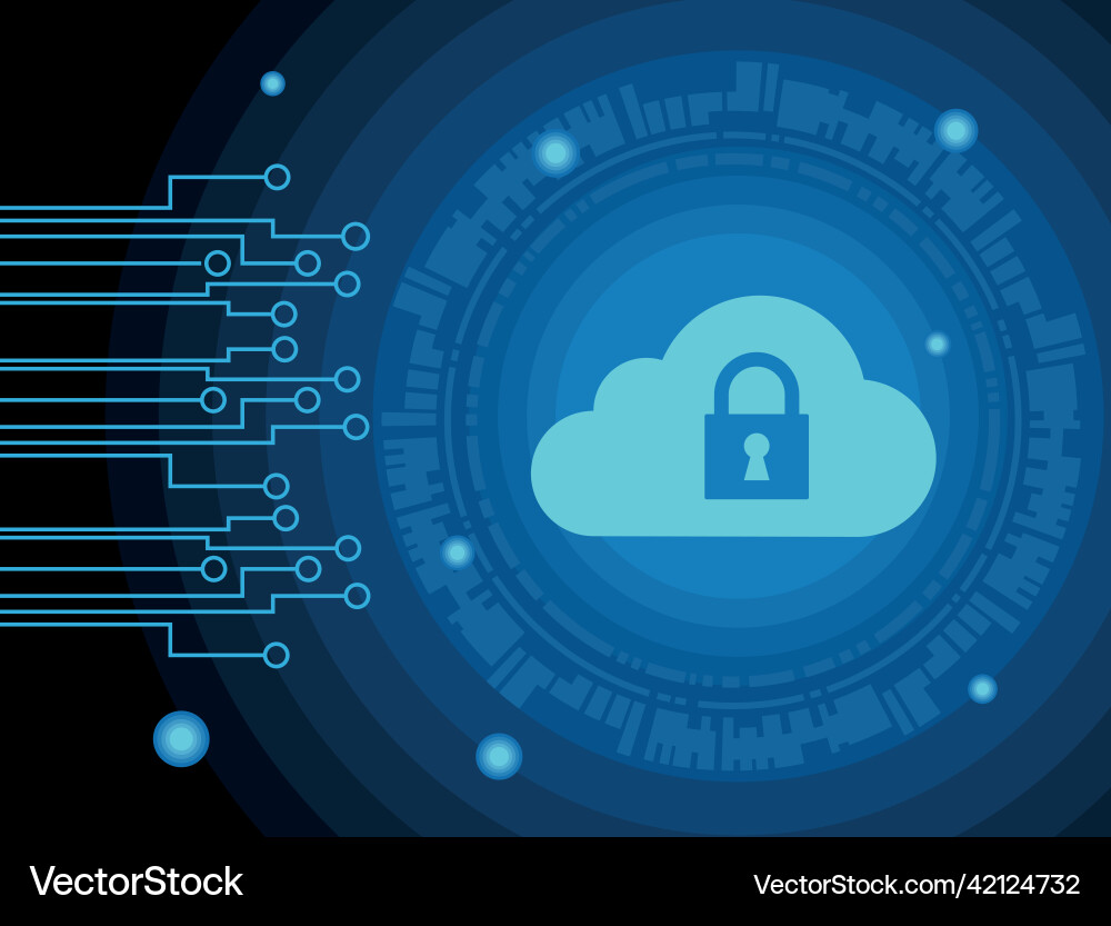 Cyber security cloud computing Vector Image
