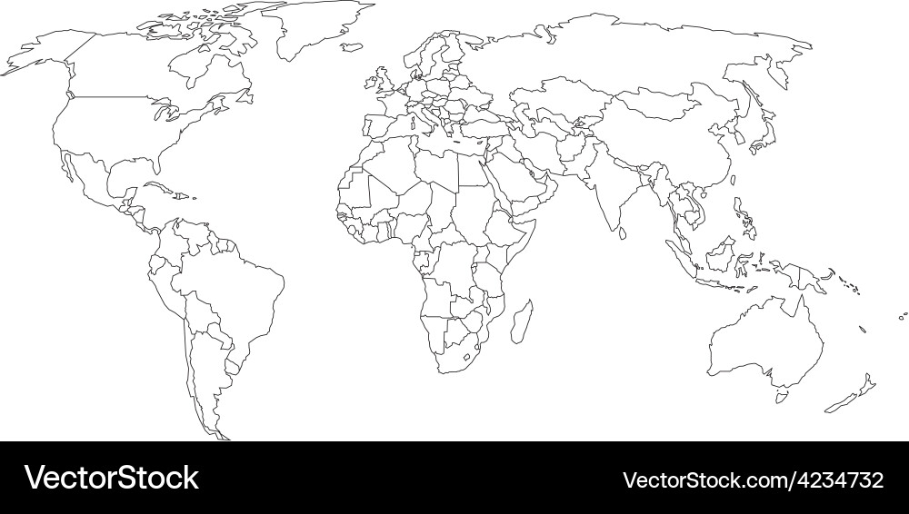 Drawing of map on squared paper Vector Image
