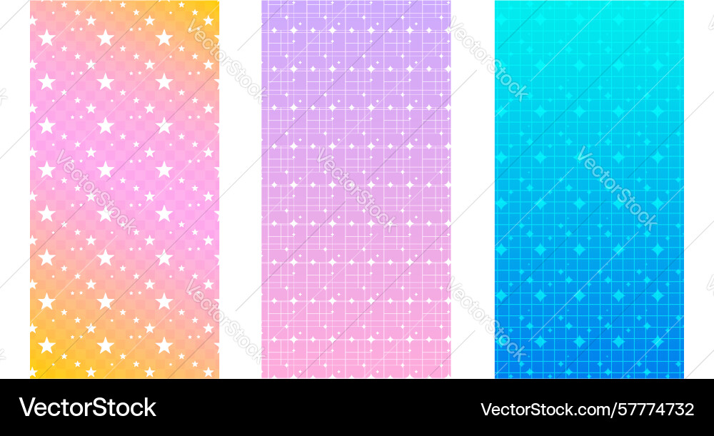 Gradient star patterns in pastel y2k colors Vector Image
