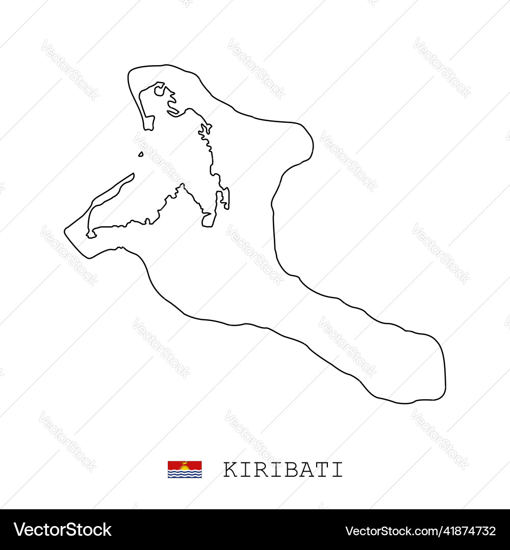 Kiribati map line linear thin simple Kiribati map line linear thin simple vector image