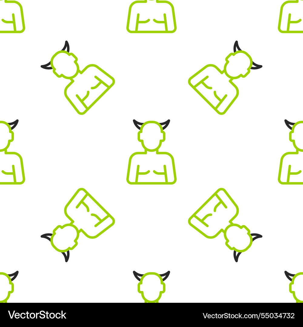 Line krampus heck icon isolated seamless pattern Line krampus heck icon isolated seamless pattern vector image