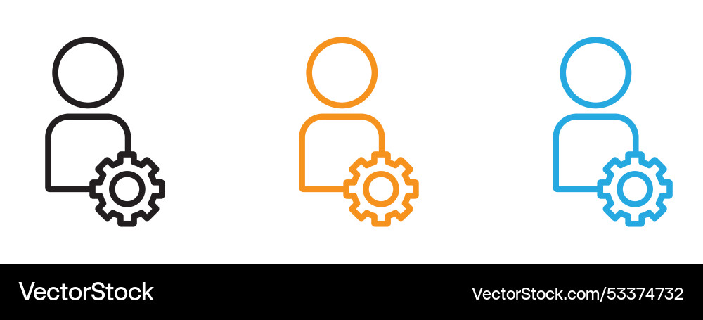 Manage icon thin line set Vector Image